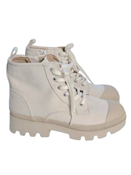 Universal Thread Shoes - Universal Thread Cream Hiking Sneaker Boots Zippered Rubber Soles Size 9